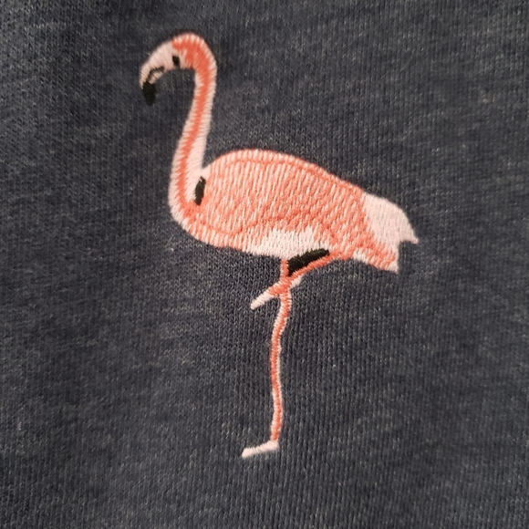 Gap Adorable Flamingo Sweatshirt Pullover XS Heathered Navy Blue - Picture 2 of 6